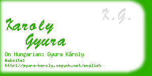 karoly gyura business card
