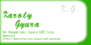 karoly gyura business card